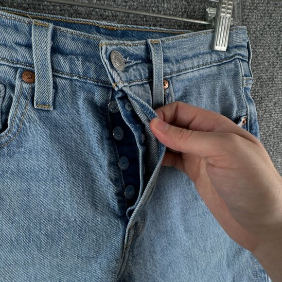 Levis Premium Women Jeans 501 S Button Fly Denim Big E Cotton 25x28 Ladies Light - Picture 11 of 16